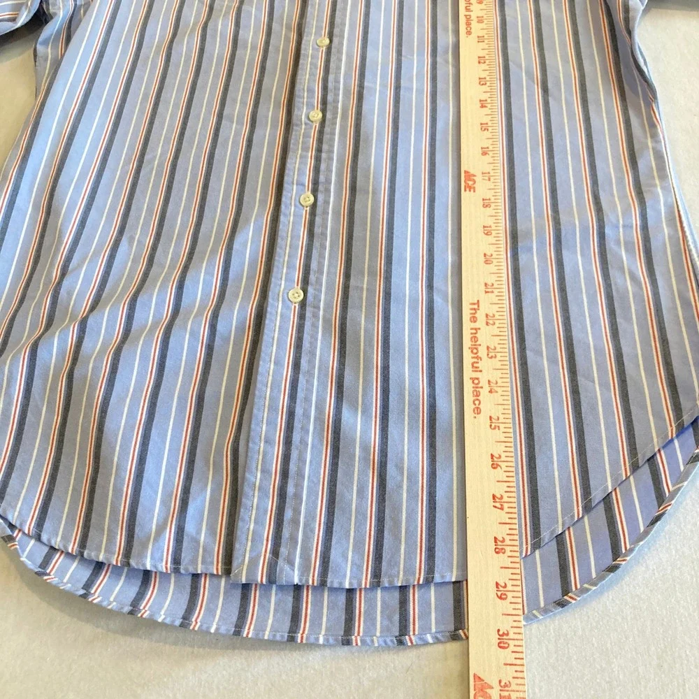 Polo Ralph Lauren Mens Medium Classic Fit Short Sleeve Striped Button Down Shirt